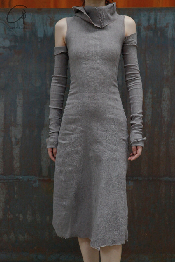 marc le bihan turtleneck dress 21962 E23 granit granite